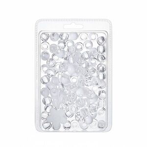 Clear and White X-Large Hair Beads (100pcs)